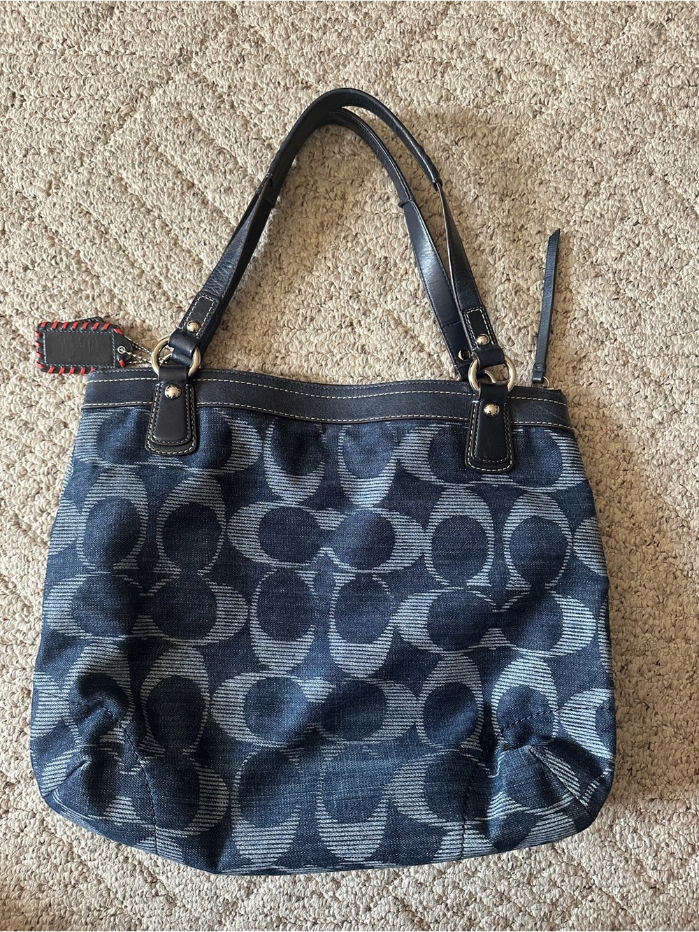 Coach Poppy Denim Signature Optic Tote - Picture 3 of 10